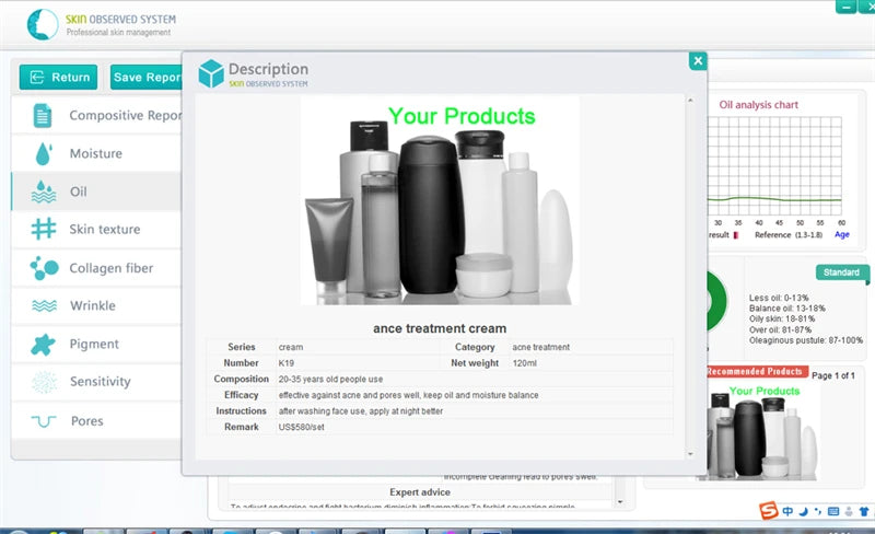 Analyseur de peau esthétique portable haute définition à pixels, diagnostic automatique de l'épiderme et du derme du visage, microscope pour salon de beauté