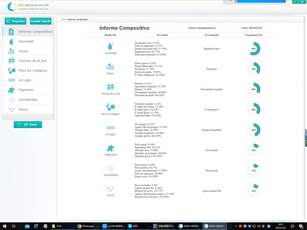 Analyseur de peau esthétique portable haute définition à pixels, diagnostic automatique de l'épiderme et du derme du visage, microscope pour salon de beauté