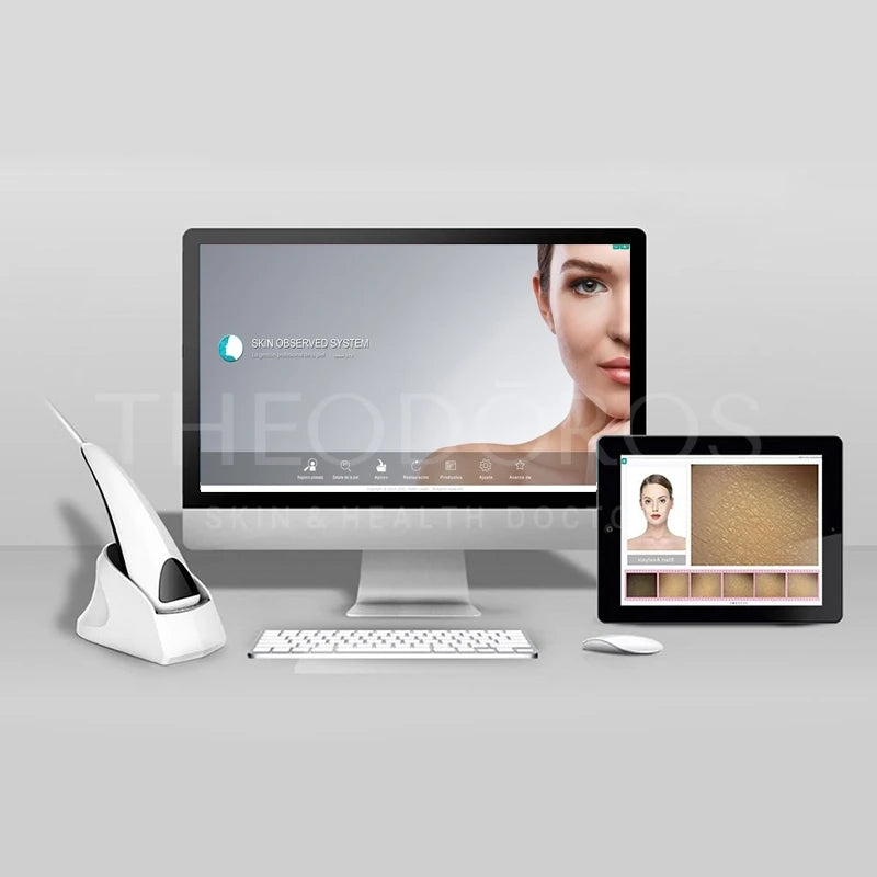 Analyseur de peau esthétique portable haute définition à pixels, diagnostic automatique de l'épiderme et du derme du visage, microscope pour salon de beauté