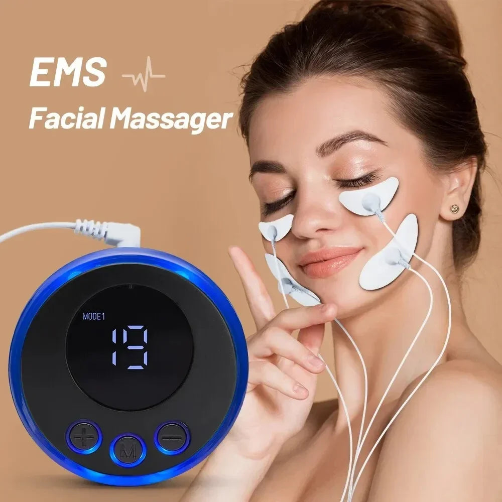 Appareil de massage facial EMS pour les yeux, le visage, le lifting, le raffermissement de la peau, les rides et le remodelage musculaire du visage en forme de V.