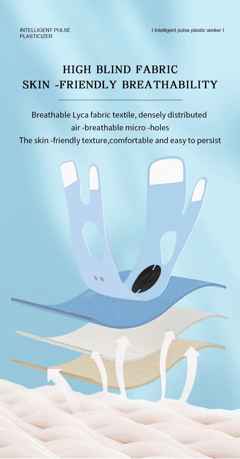 Appareil intelligent électrique pour le visage en V, avec double menton et massage facial anti-rides à intensité réglable, pour femmes.