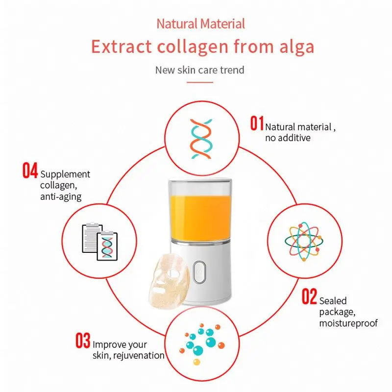 Machine à masques faciaux pour soins du visage DIY automatique à base de fruits et légumes naturels et de collagène, pour usage domestique, salon de beauté, spa