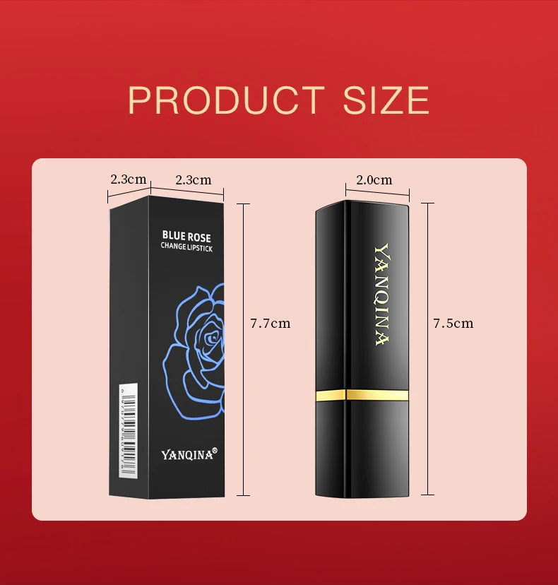Rouge à lèvres changeant de couleur, rose bleue, soin des lèvres, brillant à lèvres rouge changeant de température, base de maquillage imperméable, beauté féminine, cosmétique