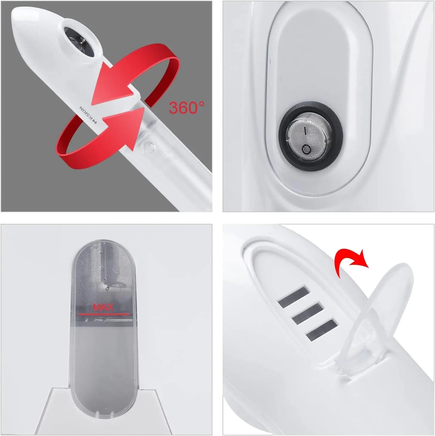 Appareil à vapeur pour le visage, hydratant et nourrissant, avec embout réglable pour désobstruer les pores, hydratation et nettoyage en profondeur, soin du visage à domicile