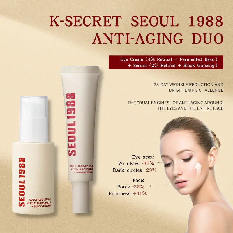 SEOUL 1988 Essence, Crème contour des yeux hydratante à la vitamine C et à l'acide hyaluronique. Atténue les taches, resserre les pores. Soins de la peau.