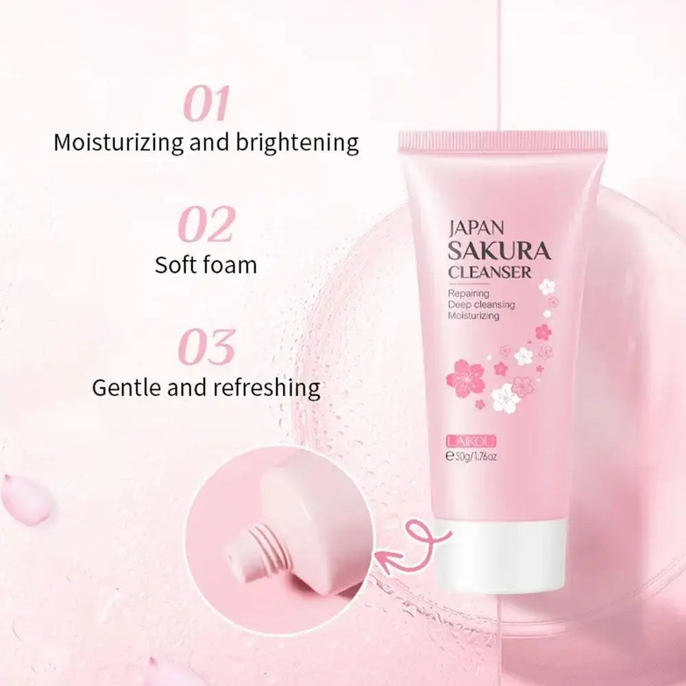 Coffrets de soins de la peau Sakura avec nettoyant, sérum, crème pour les yeux, crème pour le visage, produits de beauté solaires pour femmes, kit de soins de la peau de voyage