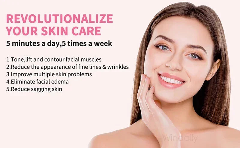 Appareil de massage facial EMS à microcourant pour lifting du visage, rouleau de massage V-Face, appareil de beauté anti-rides et de rajeunissement de la peau