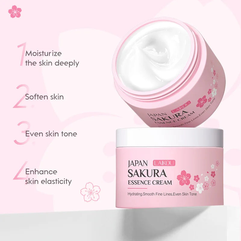 Kit de 9 produits pour le visage Sakura, ensemble de soins pour la peau, nettoyant pour le visage, crème pour le visage, crème solaire, masque pour le visage, crème pour les yeux, produit de soin coréen
