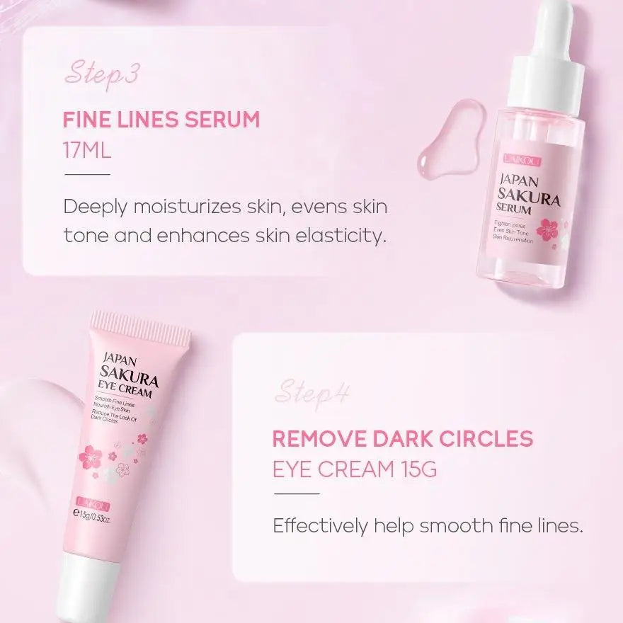 Coffret de soins Sakura, 29 pièces/ensemble, kit de soins nettoyants et hydratants en profondeur, produit de soin du visage pour femmes et filles