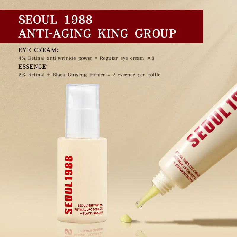SEOUL 1988 Essence, Crème contour des yeux hydratante à la vitamine C et à l'acide hyaluronique. Atténue les taches, resserre les pores. Soins de la peau.