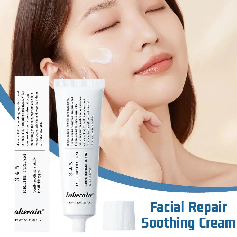 Crème apaisante réparatrice pour le visage 345. Améliore les imperfections cutanées. Apporte un soin apaisant et liftant. Hydratant et embellissant.
