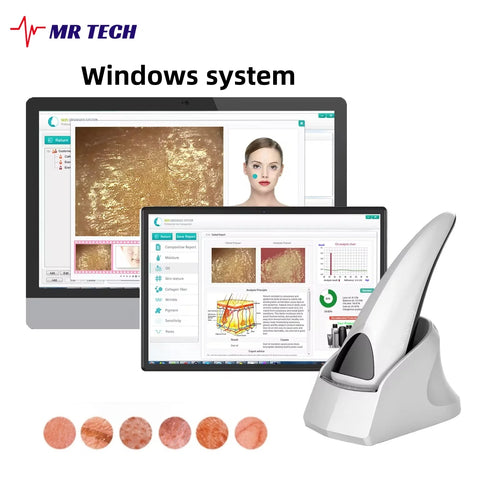 Analyseur de peau esthétique portable haute définition à pixels, diagnostic automatique de l'épiderme et du derme du visage, microscope pour salon de beauté