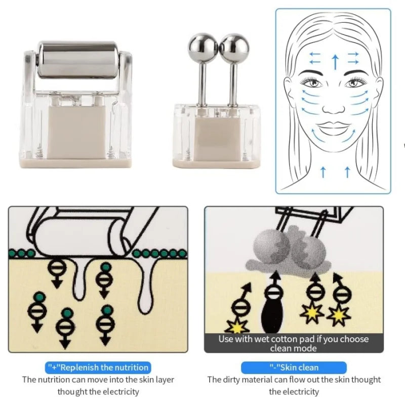 Appareil galvanique de raffermissement cutané, appareil facial à microcourant, rouleau de massage liftant pour le visage, soin anti-âge à domicile, institut de beauté