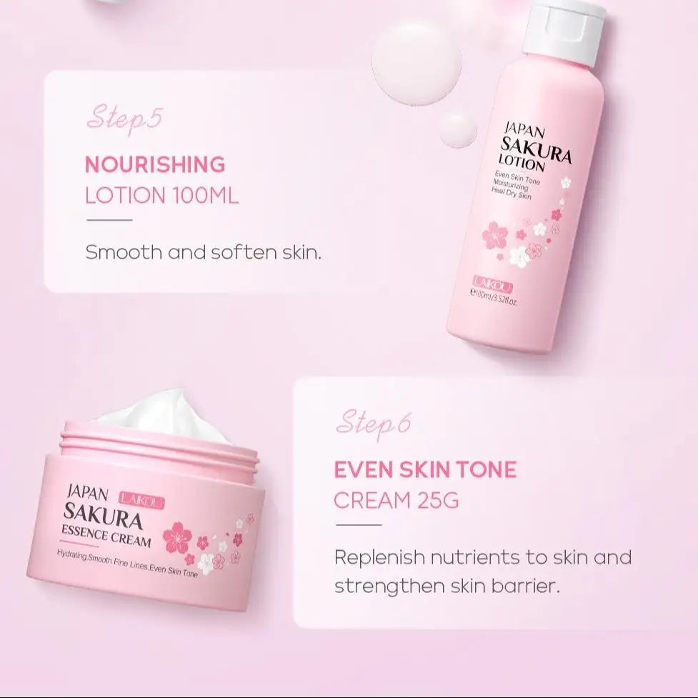 Coffret de soins Sakura, 29 pièces/ensemble, kit de soins nettoyants et hydratants en profondeur, produit de soin du visage pour femmes et filles