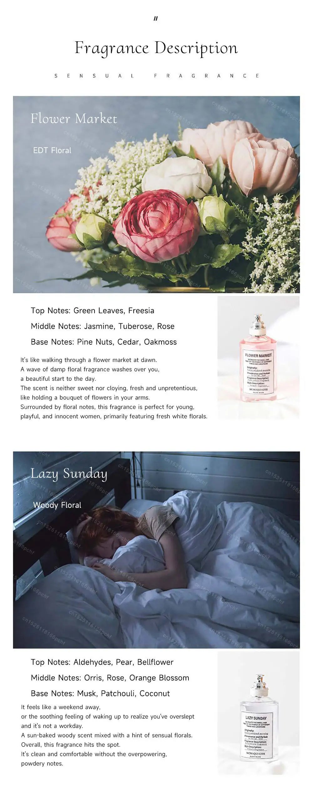 Parfum pour femme, parfum floral, fruité, boisé, parfum jasmin, cèdre, musc, agrumes, eau de toilette longue durée.