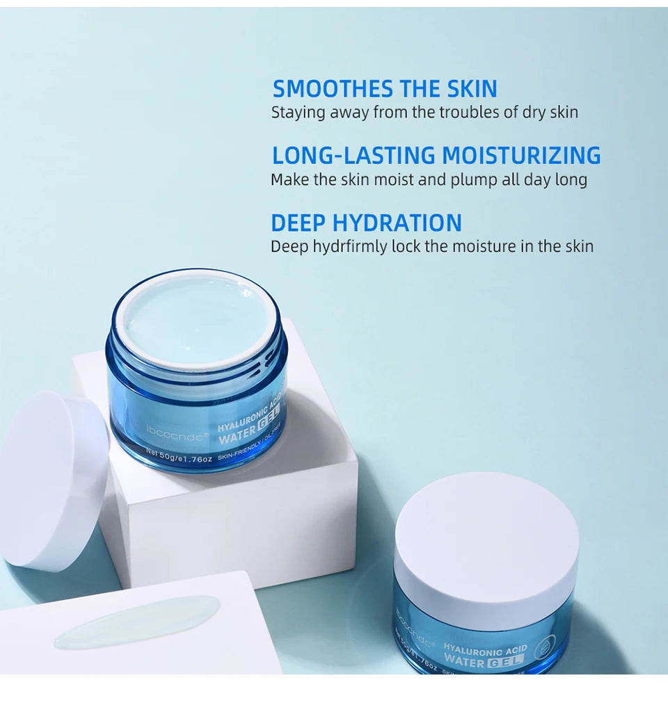 Crème gel à l'acide hyaluronique, soin hydratant pour le visage, pour hydrater et lisser les peaux très sèches, lotion nourrissante qui améliore la sécheresse cutanée