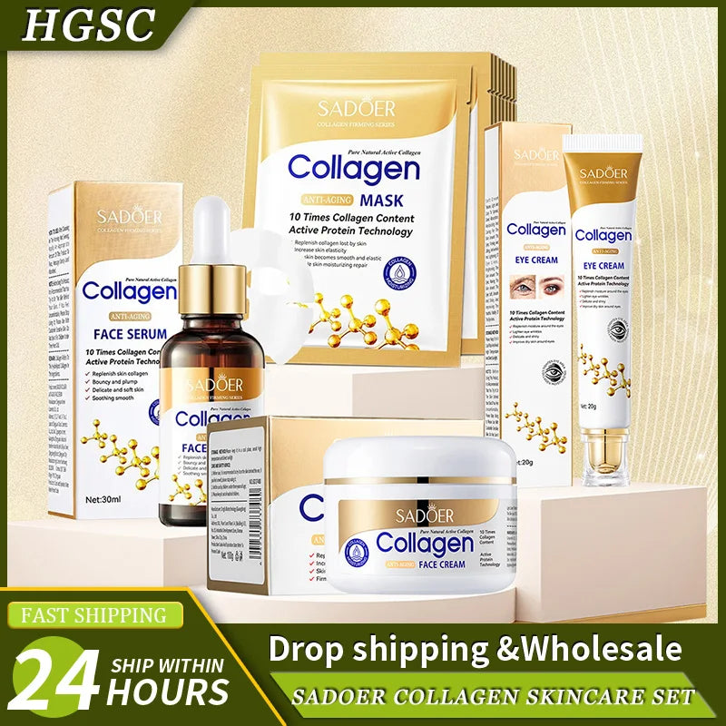Masque facial au collagène SADOER - Soin du visage - Hydratant, anti-âge, réparateur, illuminateur
