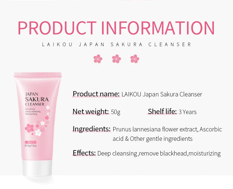 Kit de 9 produits pour le visage Sakura, ensemble de soins pour la peau, nettoyant pour le visage, crème pour le visage, crème solaire, masque pour le visage, crème pour les yeux, produit de soin coréen