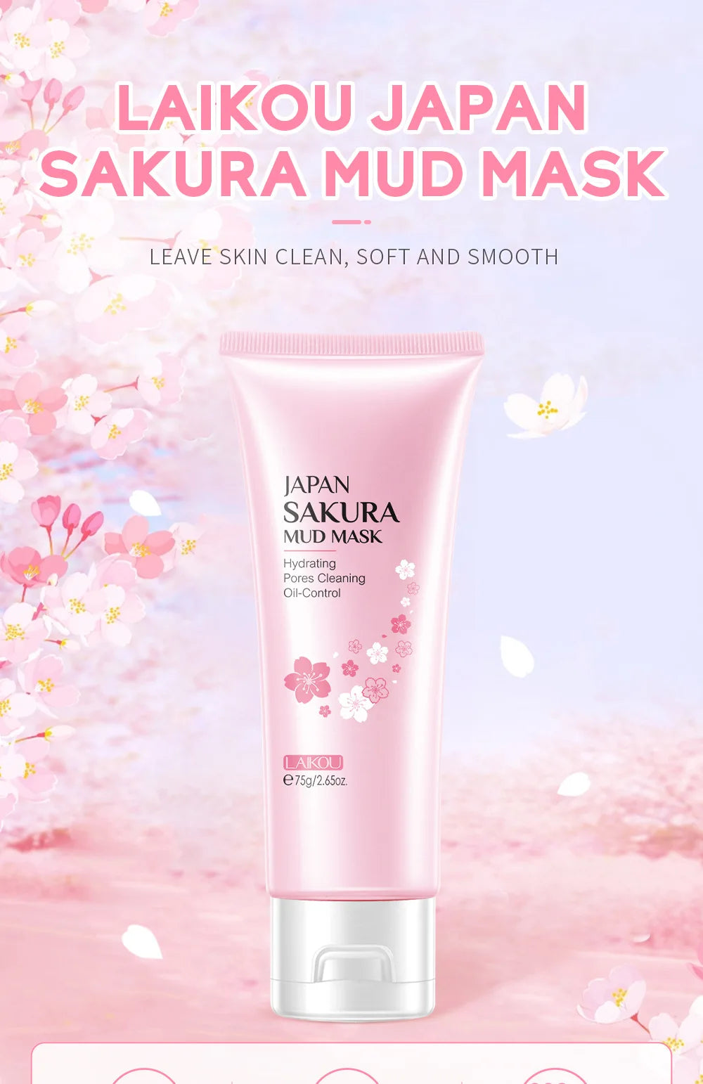 Kit de 9 produits pour le visage Sakura, ensemble de soins pour la peau, nettoyant pour le visage, crème pour le visage, crème solaire, masque pour le visage, crème pour les yeux, produit de soin coréen