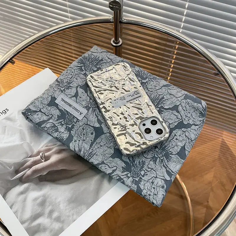 Trousse de maquillage florale pour femme, trousse de maquillage avec broderie coréenne, trousse de toilette de voyage en velours côtelé