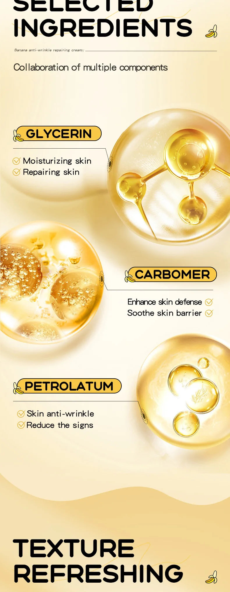 Crème éclaircissante à la peau de banane SADOER, soins de la peau, crèmes hydratantes pour le visage, crème hydratante pour le visage, produits de beauté pour le soin de la peau