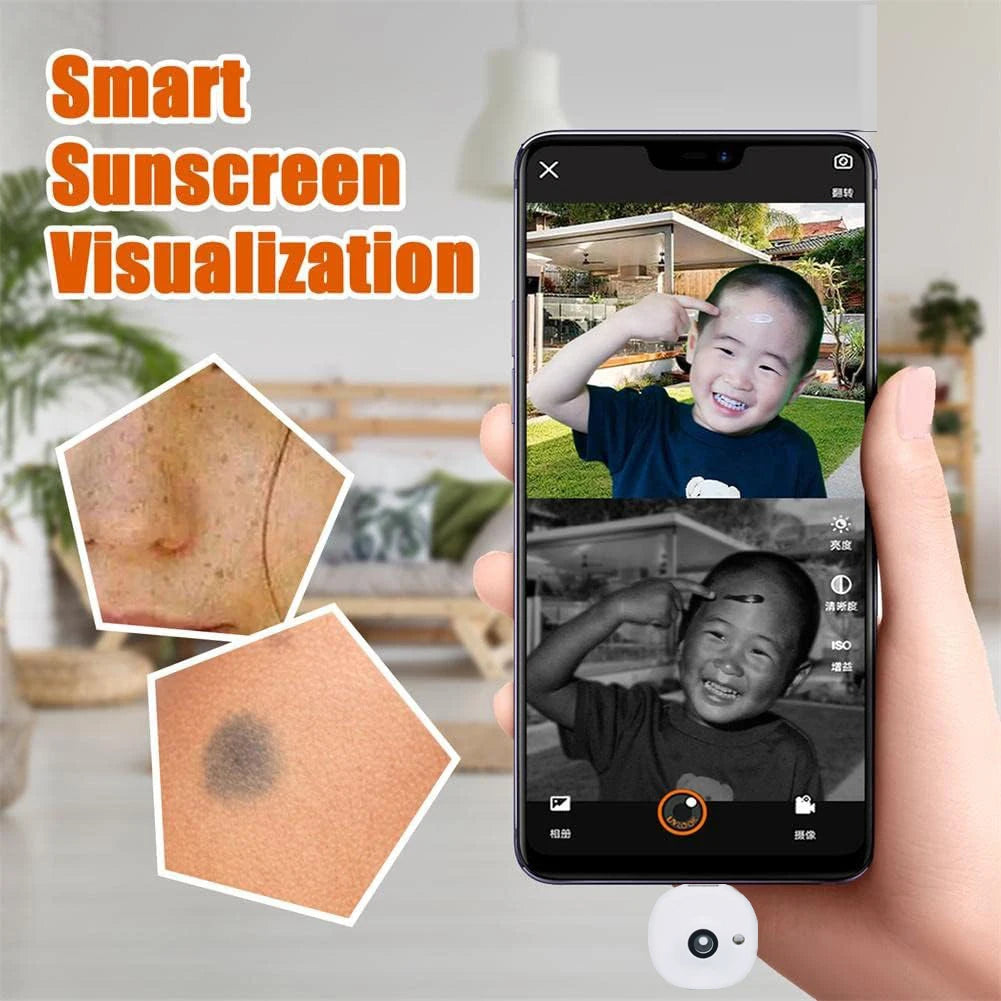Test de protection solaire portable par caméra UV pour la protection du visage et le démaquillage : détection de la protection solaire