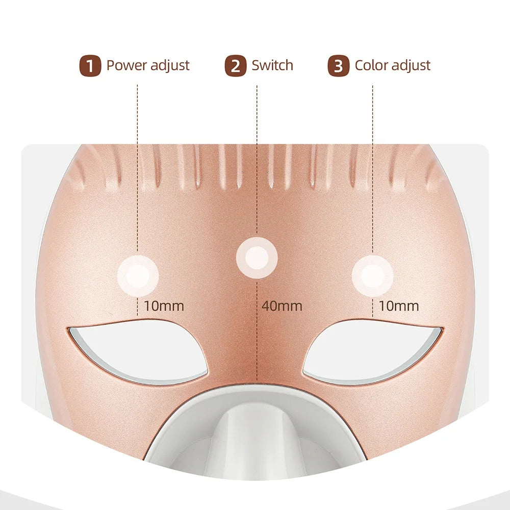 Foreverlily Mascarilla facial LED Wireless 7 Colors Photon Skin Care Beauty Machine Masque pour le visage