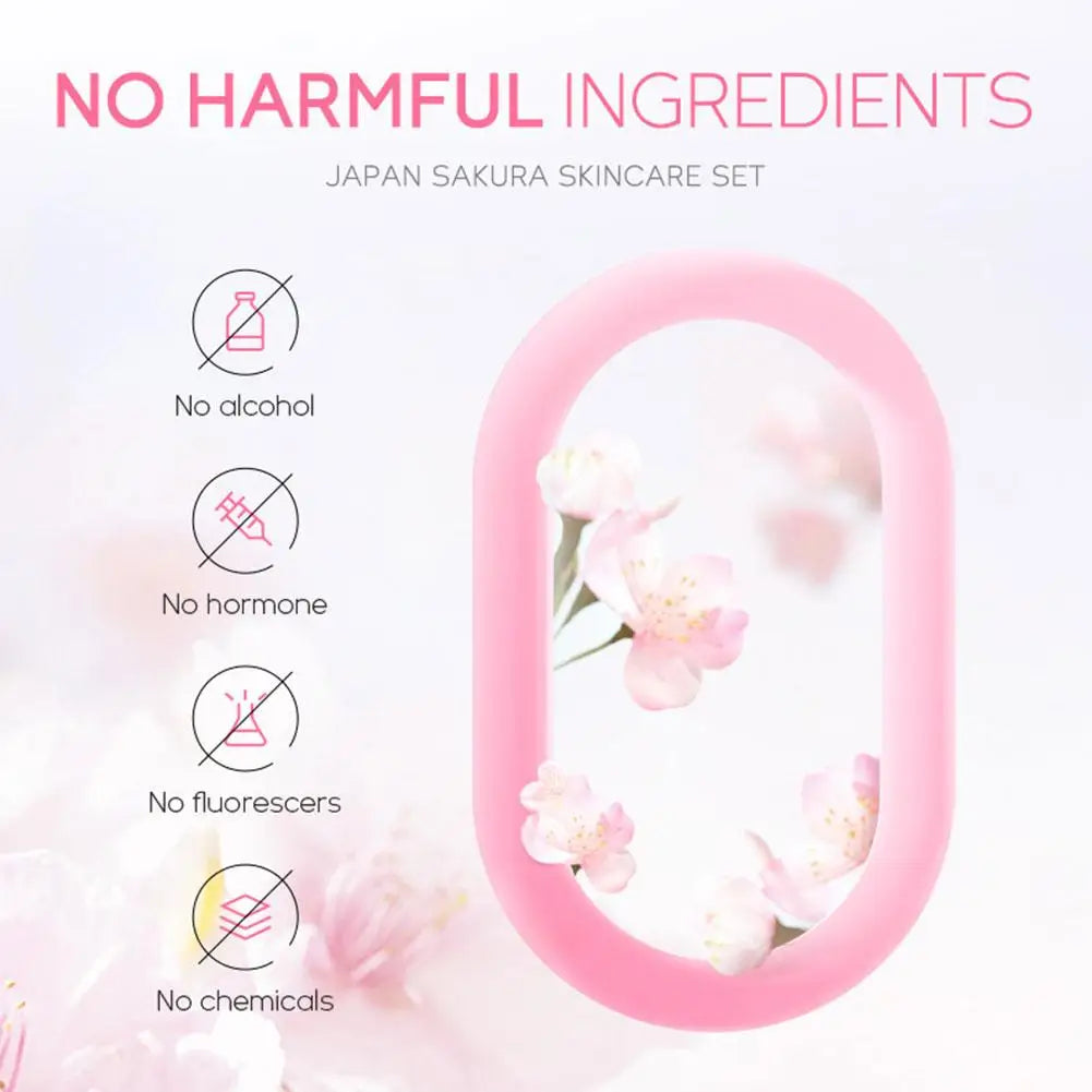 Kit de soins de la peau Sakura pour femmes, 3 pièces, crème pour le visage, essence pour le visage, sérum pour les yeux, coffret cadeau