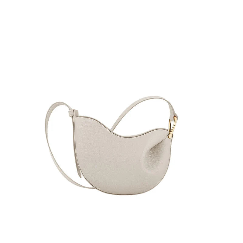 Sac à bandoulière en cuir véritable pour femmes, sac à pois, sac à aisselles décontracté de niche, nouvelle collection 2025