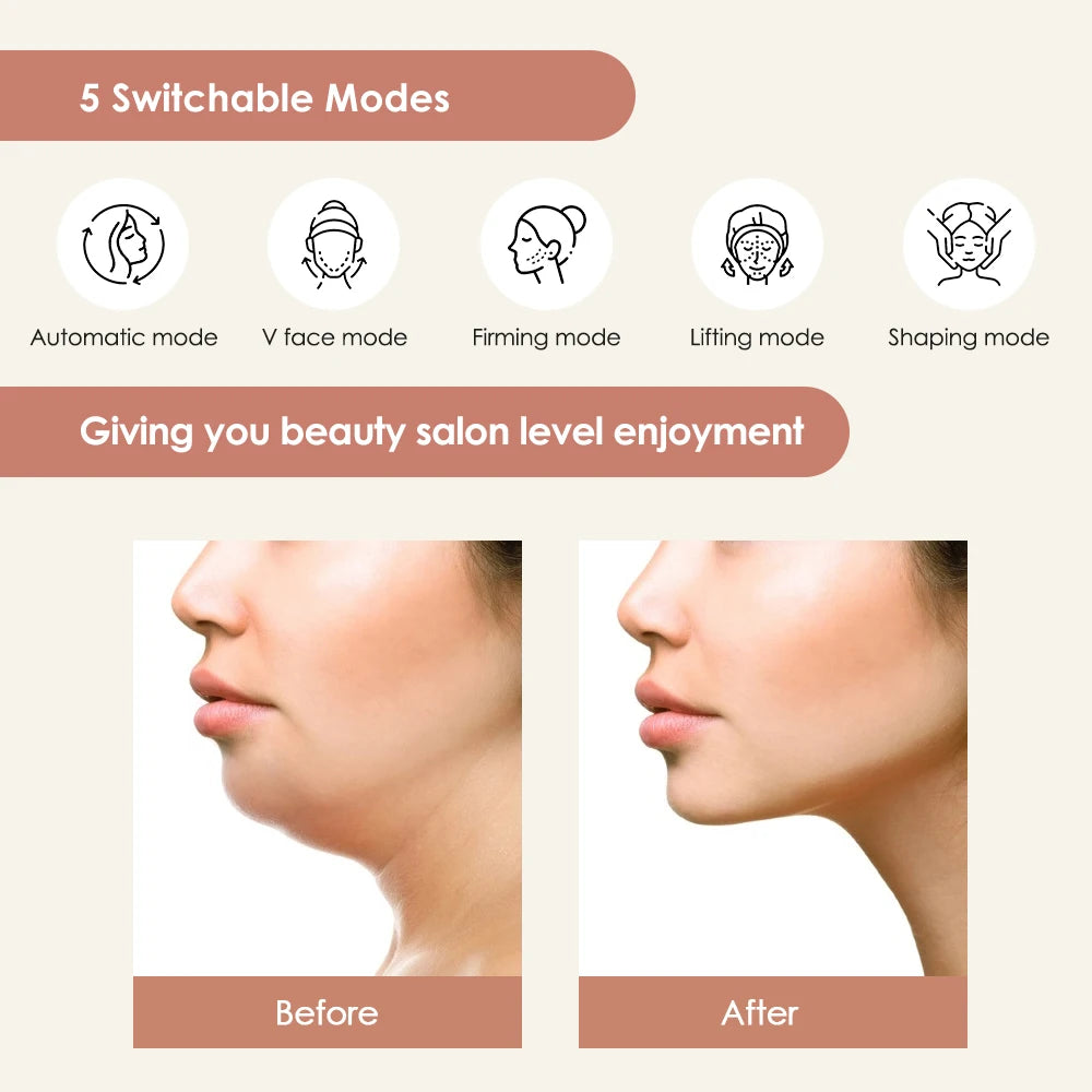 Appareil de beauté V-Face : machine de remodelage du visage par micro-courant pour un lifting et un raffermissement du visage. Masseur facial intelligent rechargeable par USB.