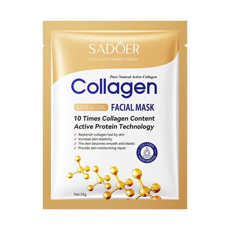 Masque facial au collagène SADOER - Soin du visage - Hydratant, anti-âge, réparateur, illuminateur