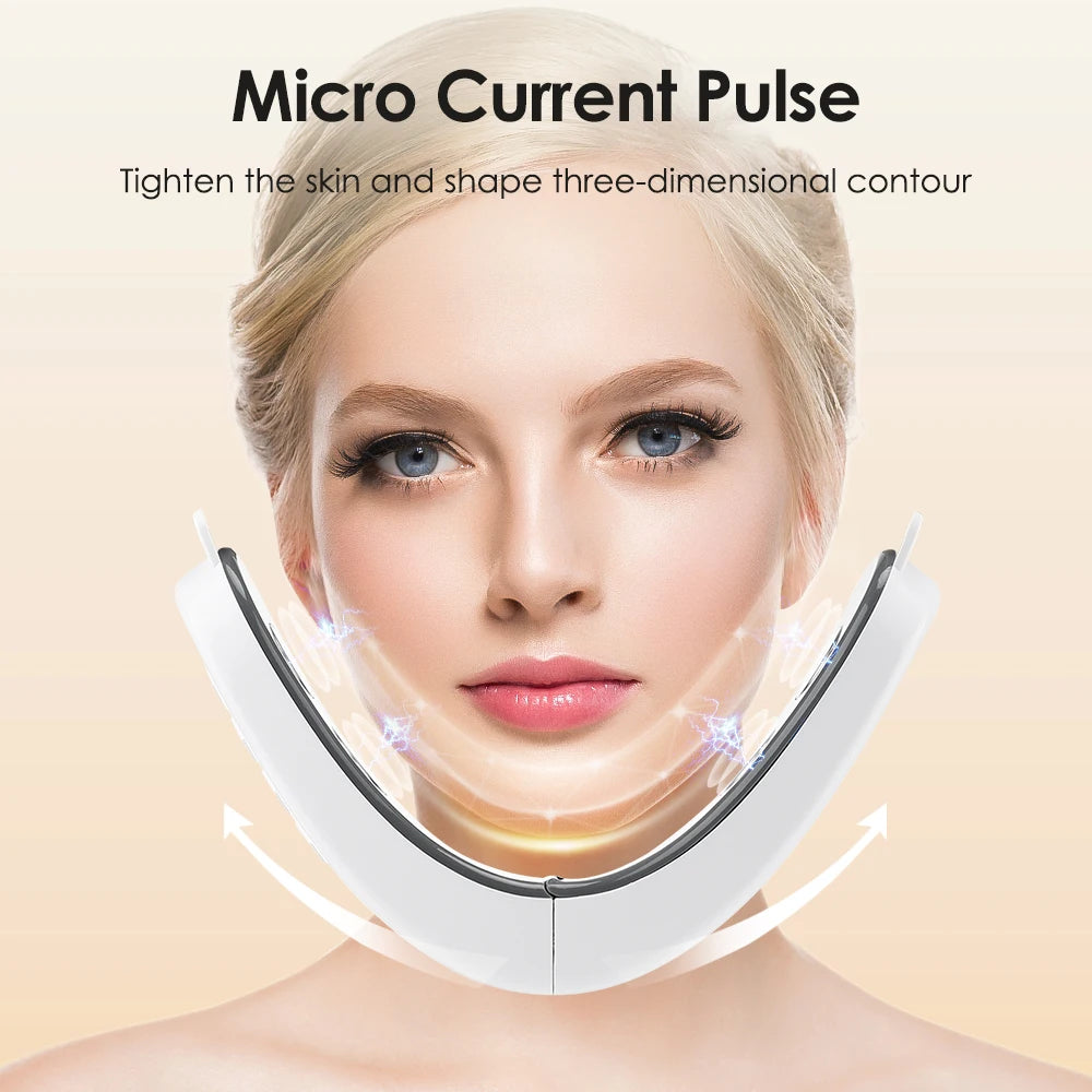 Appareil de beauté V-Face : machine de remodelage du visage par micro-courant pour un lifting et un raffermissement du visage. Masseur facial intelligent rechargeable par USB.