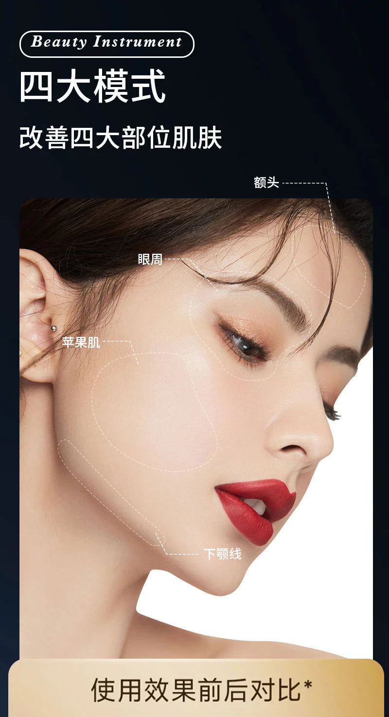 Appareil de massage facial anti-âge à microcourant pour thérapie par lumière rouge RF, instrument de beauté pour le raffermissement et le lifting du visage