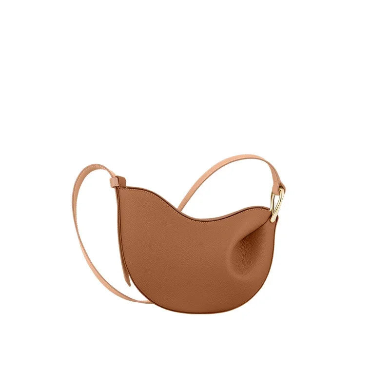 Sac à bandoulière en cuir véritable pour femmes, sac à pois, sac à aisselles décontracté de niche, nouvelle collection 2025
