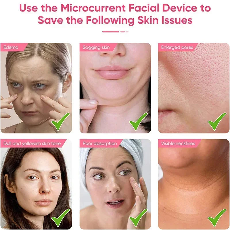 Appareil de massage facial EMS à microcourant pour lifting du visage, rouleau de massage V-Face, appareil de beauté anti-rides et de rajeunissement de la peau