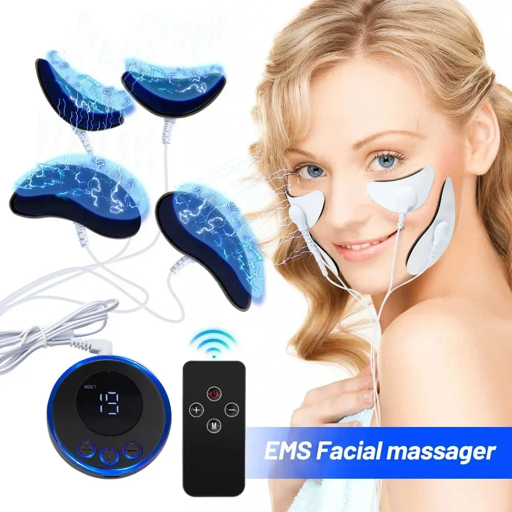Appareil de massage facial EMS pour les yeux, le visage, le lifting, le raffermissement de la peau, les rides et le remodelage musculaire du visage en forme de V.