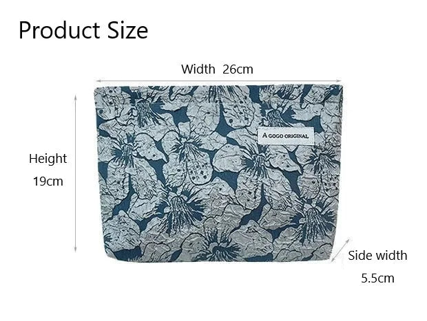 Trousse de maquillage florale pour femme, trousse de maquillage avec broderie coréenne, trousse de toilette de voyage en velours côtelé