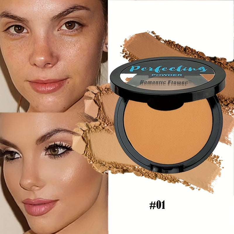 Fond de teint poudre bronze antique couleur blé - Mat, waterproof et anti-sébum, correcteur et illuminateur pour toutes les carnations beige clair, contouring 3D et éclairage latéral/arrière, maquillage au squalane végétal, produit de beauté, packaging