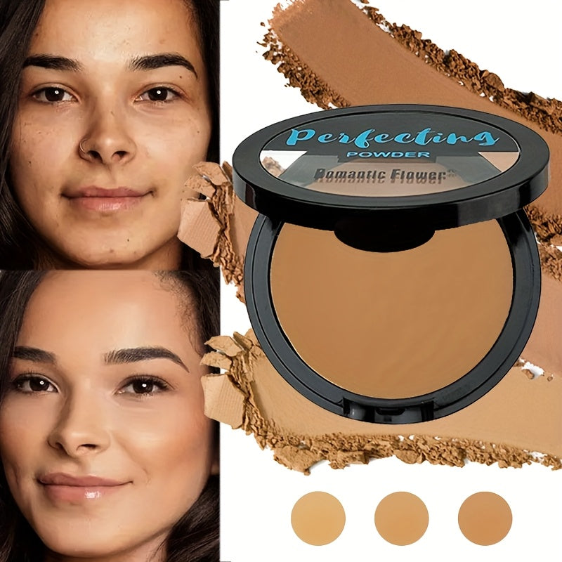 Fond de teint poudre bronze antique couleur blé - Mat, waterproof et anti-sébum, correcteur et illuminateur pour toutes les carnations beige clair, contouring 3D et éclairage latéral/arrière, maquillage au squalane végétal, produit de beauté, packaging